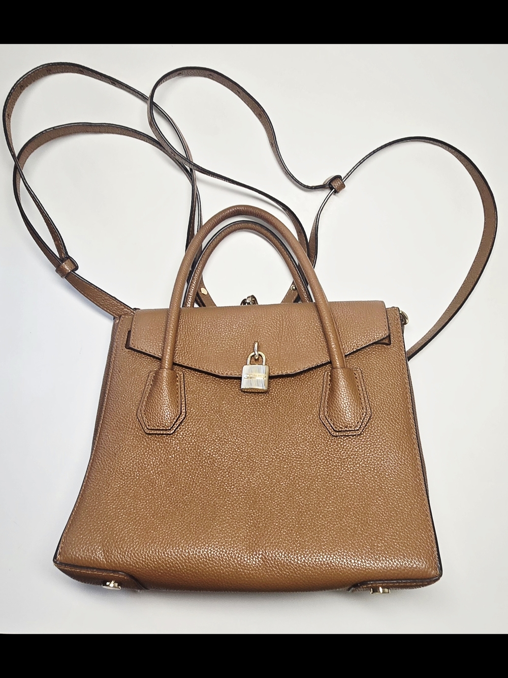 Michael Kors Mercer 4 in 1 Satchel Backpack Crossbody Brown Leather Bag